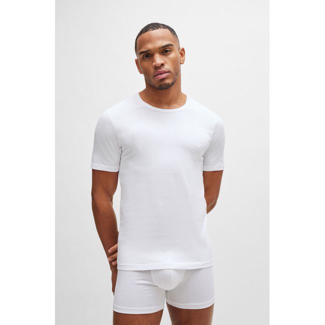 Conjunto De Três Camisetas Com Logo Bordado Em Algodão