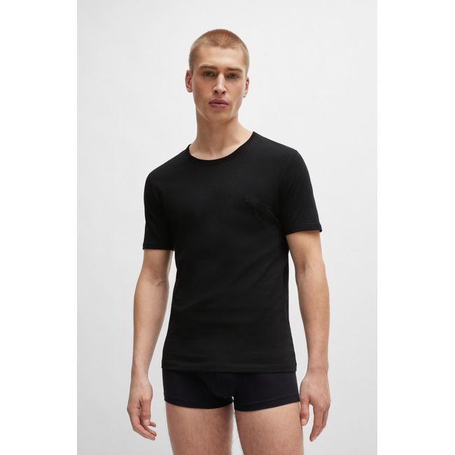 Conjunto De Três Camisetas Com Logo Bordado Em Algodão