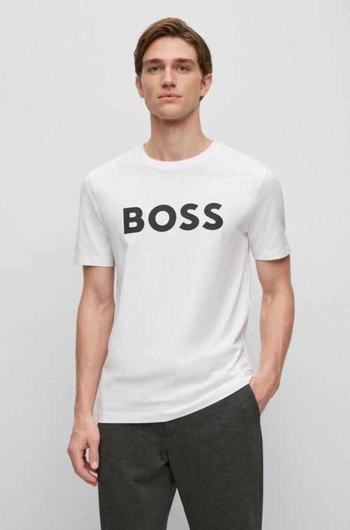 Camiseta Em Malha De Algodão Com Logo Emborrachado