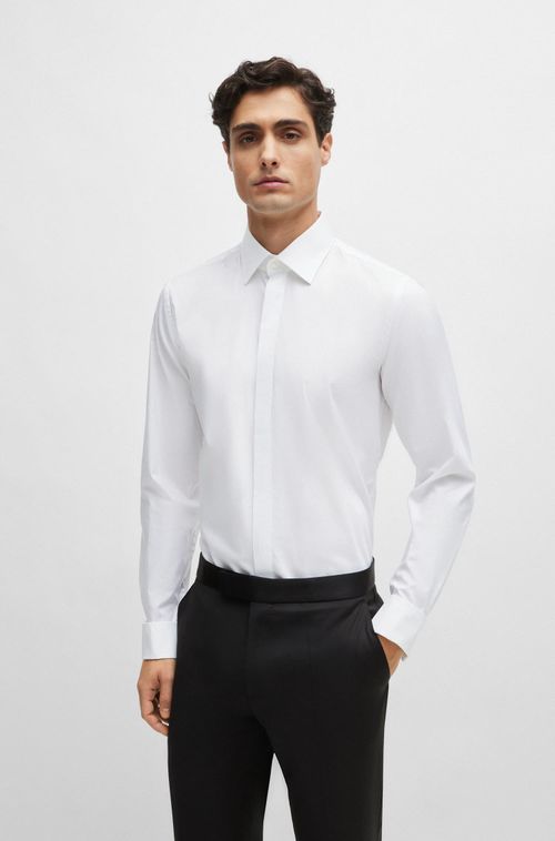 Camisa Slim Fit Em Algodão Stretch Easy Iron
