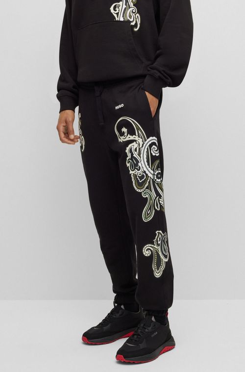 Calças Tracksuit Em Algodão-Terry Com Motivos Paisley