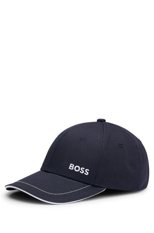 Boné De Sarja De Algodão Com Detalhe De Logotipo