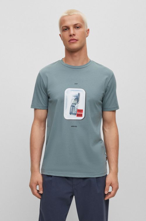 Camiseta Em Jersey De Algodão Com Arte Da Nova Temporada