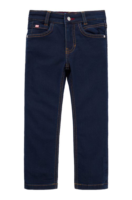 Jeans Infantil Slim-Fit Azul Em Denim Tricotado