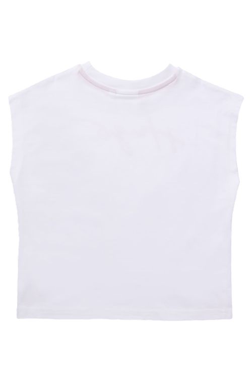 Camiseta Sem Mangas De Algodão Infantil Com Logo
