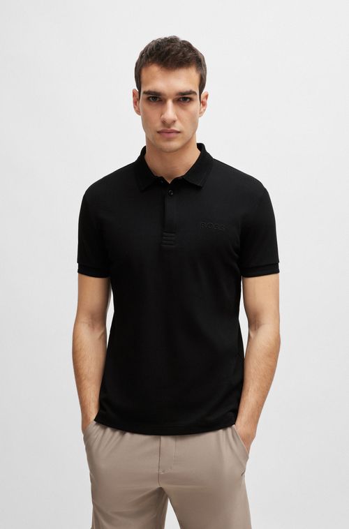 Polo Com Caimento Descontraído Em Piquê De Algodão Com Logo De Mesh