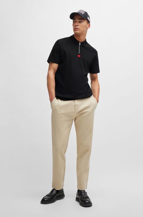 Camisa Polo De Piqué De Algodão Com Etiqueta De Logo