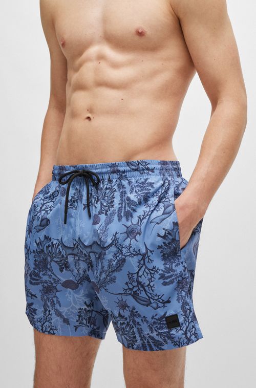 Shorts De Natação Com Emblema De Logo