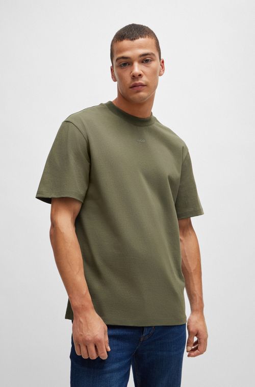 Camiseta De Algodão De Corte Relaxado E Estampa De Logo
