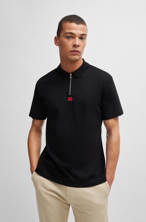 Camisa Polo De Piqué De Algodão Com Etiqueta De Logo