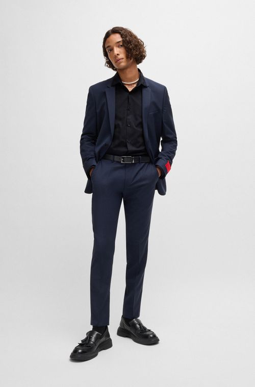 Camisa Slim-Fit Em Algodão Jacquard Com Logo