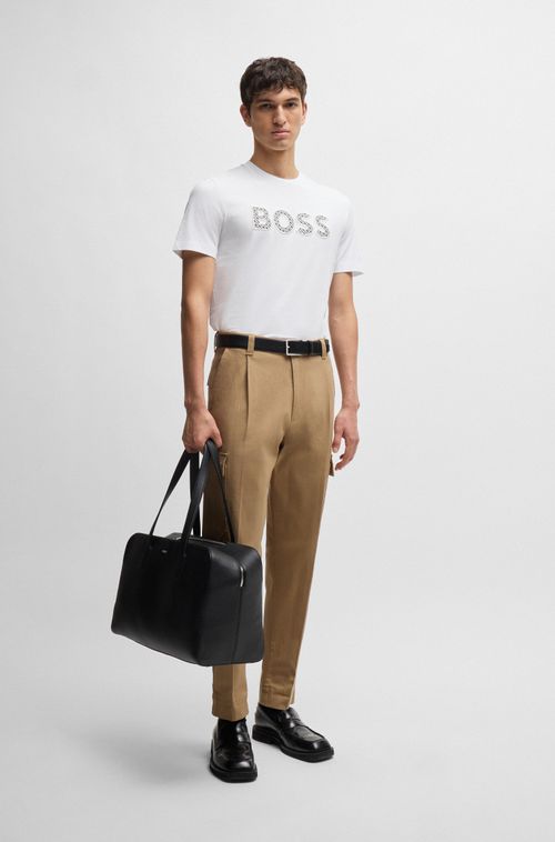 Camiseta De Jersey De Algodão Com Detalhe De Logo