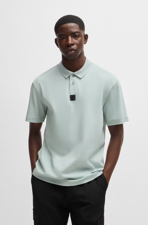 Camisa Polo Em Algodão Interlock Com Logo Em Camadas