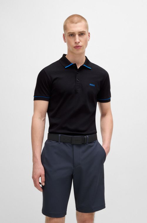 Camisa Polo Slim-Fit Em Algodão Interlock Com Detalhes