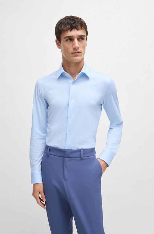 Camisa Slim-Fit Em Material Stretch De Alto Desempenho