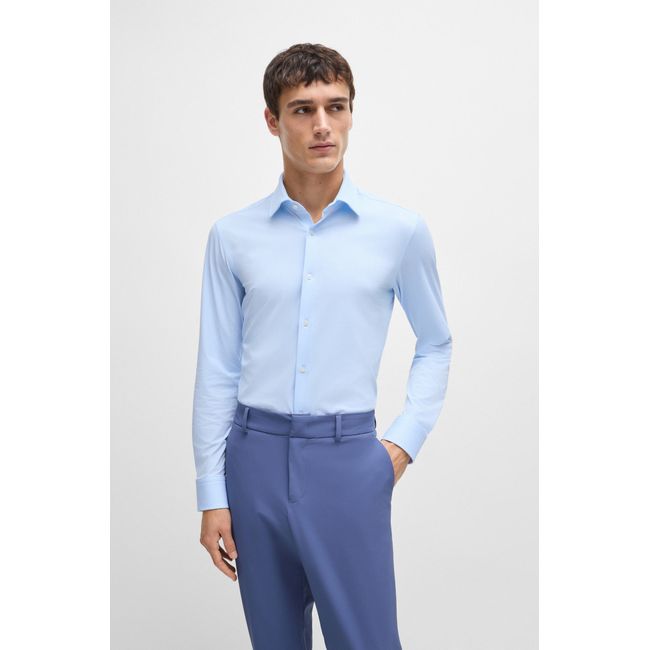 Camisa Slim-Fit Em Material Stretch De Alto Desempenho