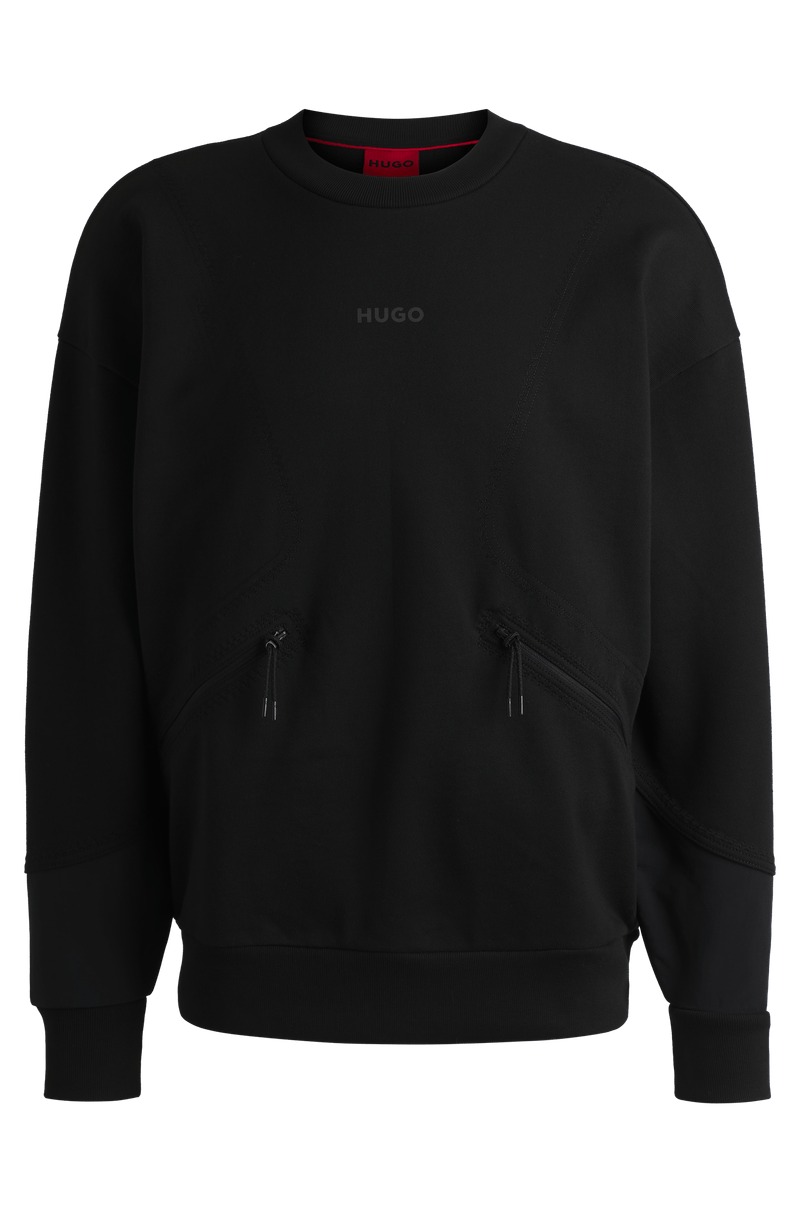 Moletom Oversized-Fit De Algodão Com Detalhes De Zíper