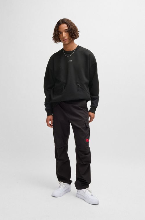 Moletom Oversized-Fit De Algodão Com Detalhes De Zíper