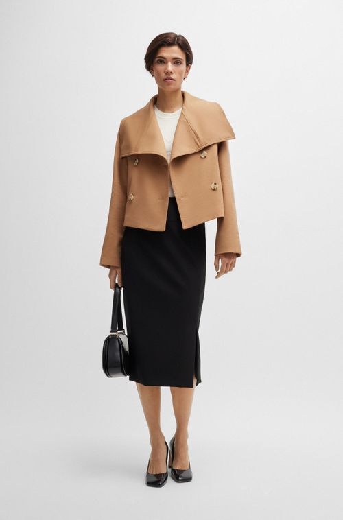 Saia Lápis Extra-Slim-Fit Com Detalhes De Pregas