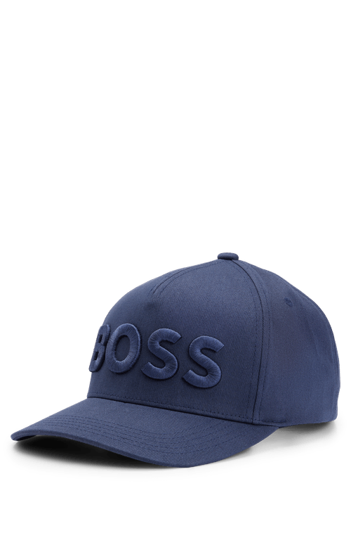 Boné De Algodão-Twill Com Logo Bordado Em 3D