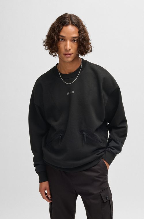 Moletom Oversized-Fit De Algodão Com Detalhes De Zíper