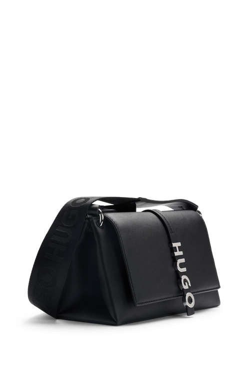 Bolsa Transversal De Couro Com Ferragens De Logo