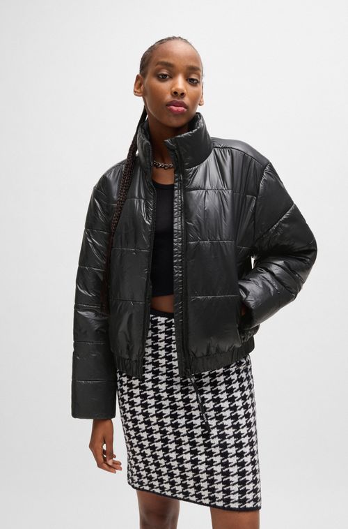 Jaqueta Repelente À Água Com Enchimento E Puxador De Zíper