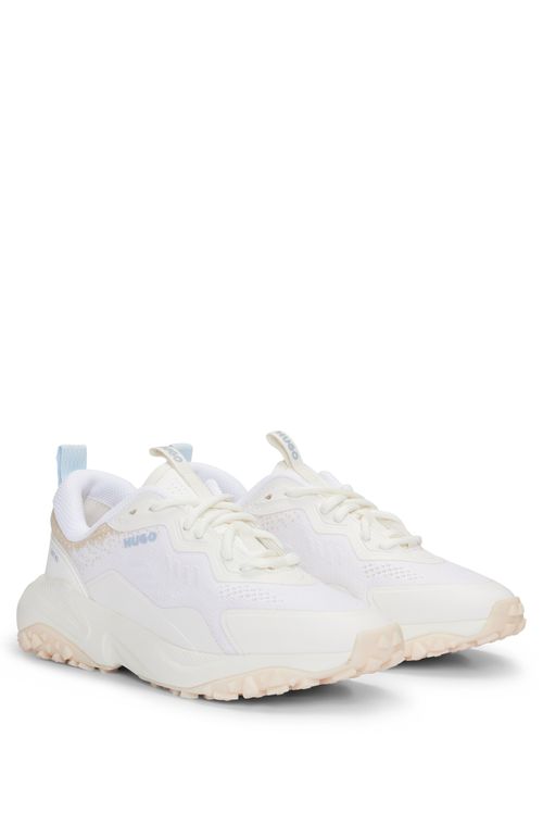 Tênis Lace-Up Em Material Misto Com Efeito Degradê
