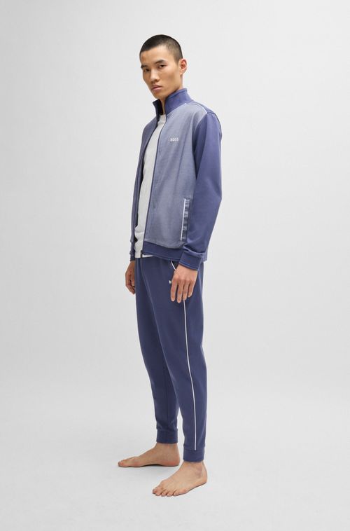 Calça De Moletom De Algodão Com Piping Contrastante