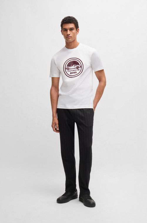 Camiseta Porsche X Boss Em Algodão Mercerizado