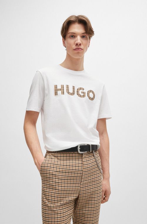 Camiseta Regular De Algodão Com Logo