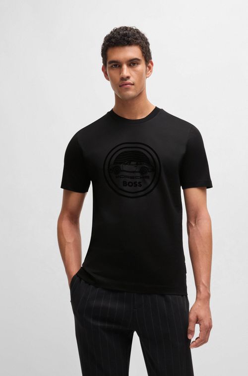 Camiseta Porsche X Boss Em Algodão Mercerizado