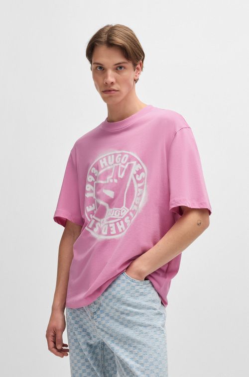 Camiseta De Algodão-Jersey Regular-Fit Com Arte