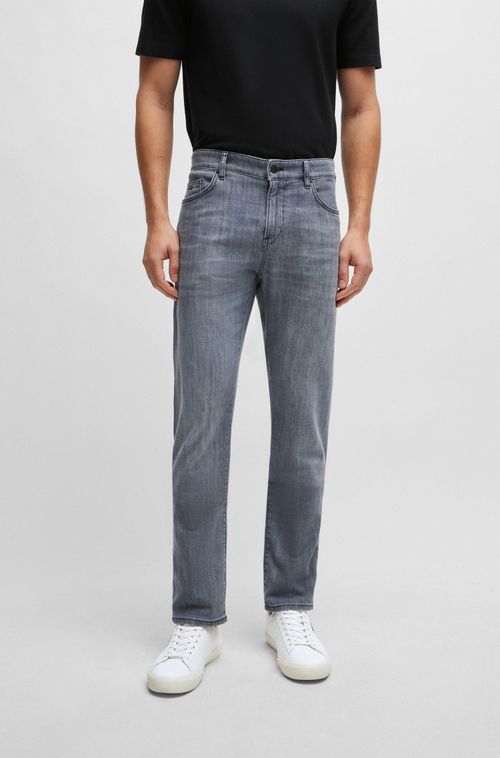 Jeans Com Caimento Descontraído Em Denim Confort Azul