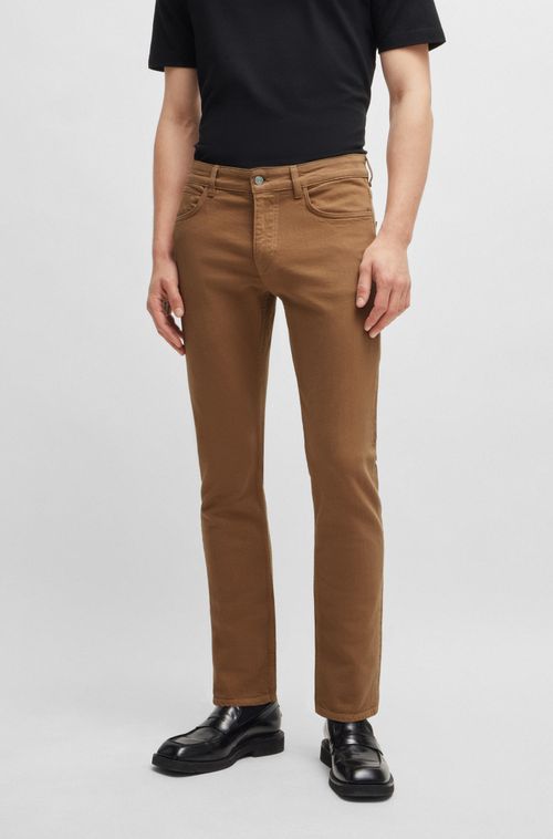 Calças De Corte Slim Em Denim De Algodão Stretch