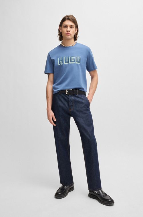 Camiseta De Algodão Jersey Com Estampa De Logo