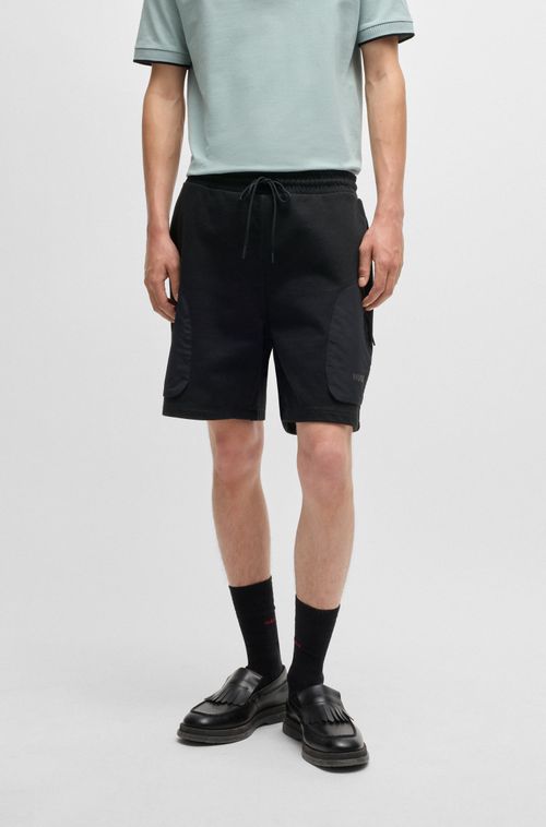 Shorts De Moletom De Algodão Com Estampa De Logo