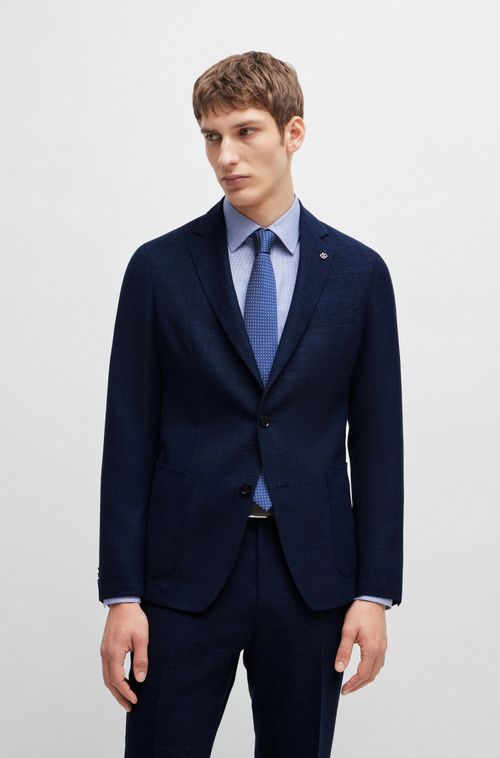 Blazer De Corte Slim Em Pano De Stretch