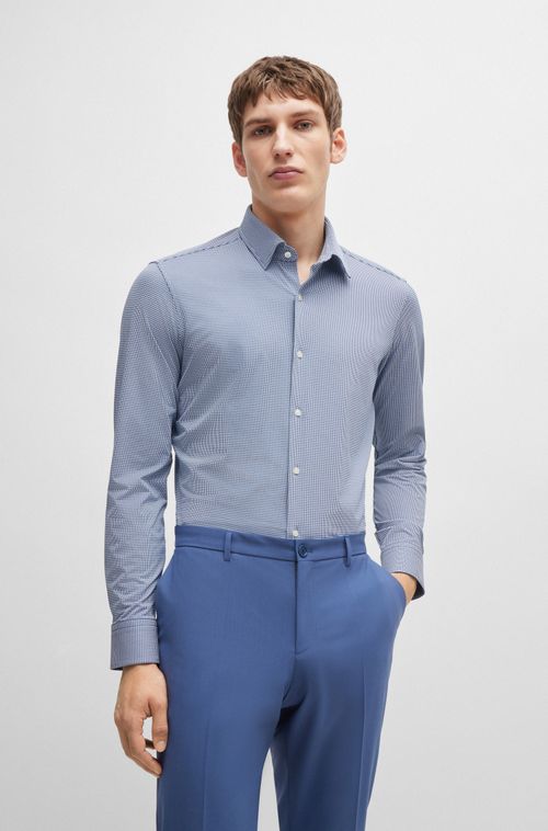 Camisa Regular Em Tecido De Desempenho Estruturado