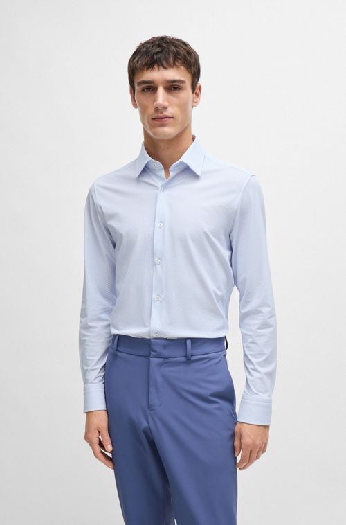 Camisa De Corte Slim Em Material De Estampado