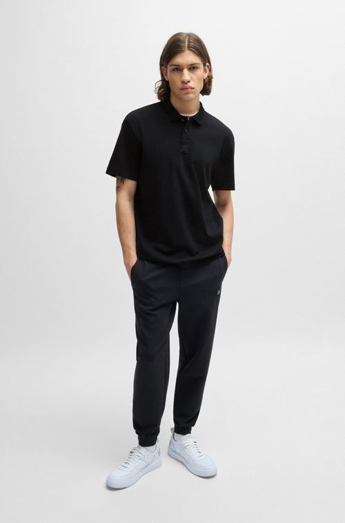 Camisa Polo De Algodão Interlock Com Logo Empilhado