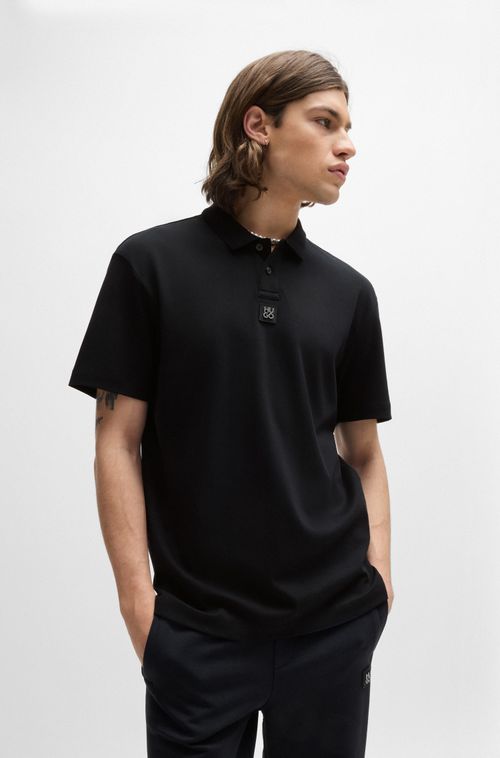 Camisa Polo De Algodão Interlock Com Logo Empilhado