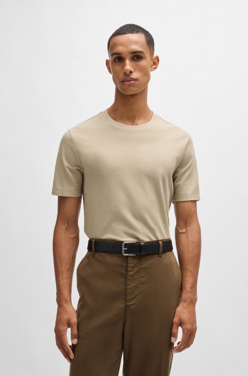 Camiseta com mistura de algodão e padrão jacquard com bolhas
