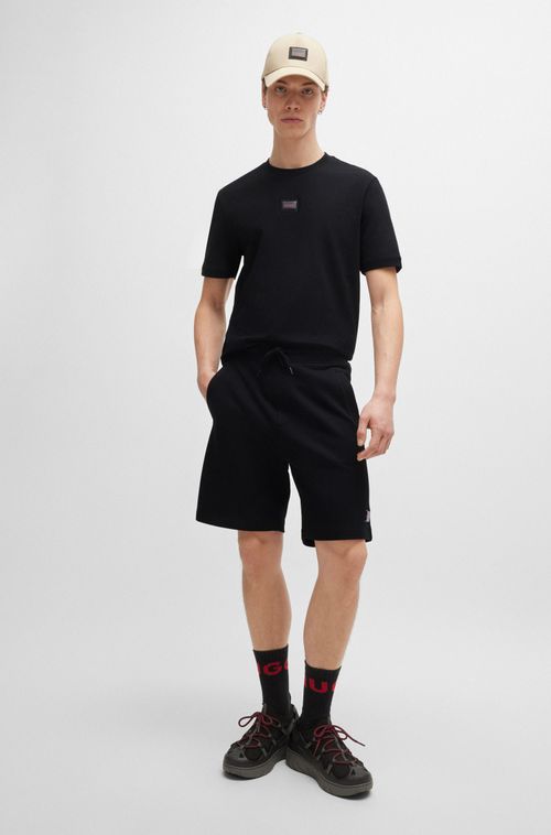 Shorts Relaxed-Fit De Algodão Com Acabamento De Logo