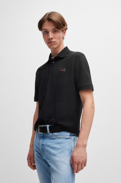 Polo De Piqué De Algodão Com Etiqueta De Logo