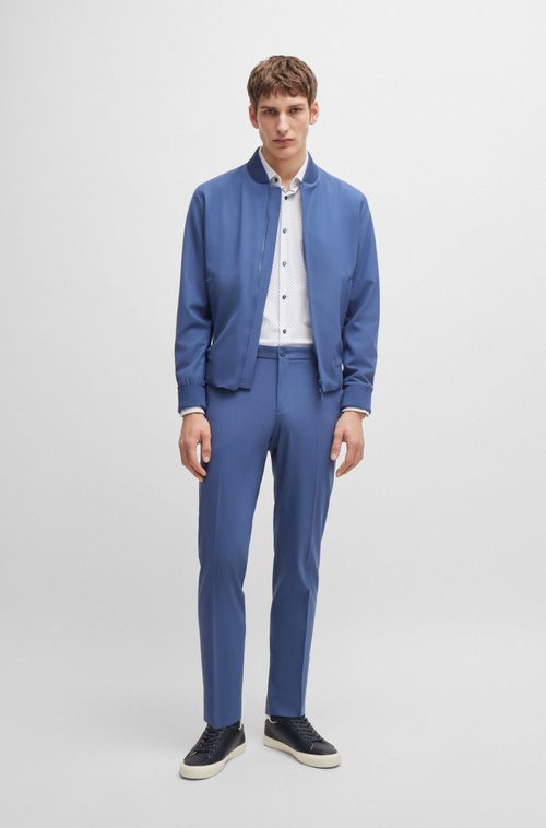 Camisa Slim-Fit Em Material Estampado De Stretch