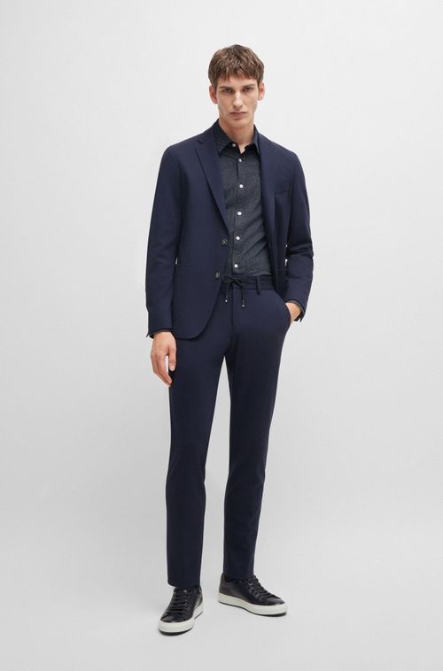 Camisa Slim-Fit Em Jersey De Algodão Estruturado