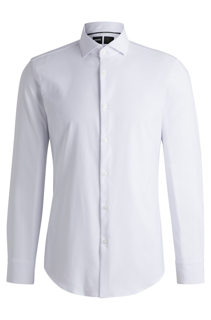 Camisa Slim-Fit Em Material Stretch De Alto Desempenho