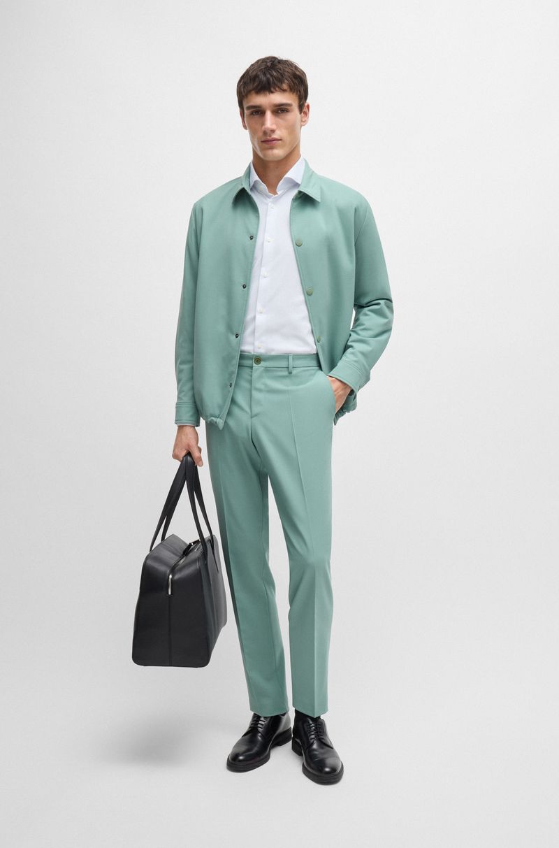 Camisa Slim-Fit Em Material Stretch De Alto Desempenho