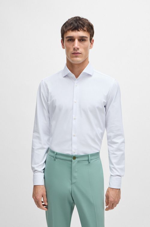 Camisa Slim-Fit Em Material Stretch De Alto Desempenho